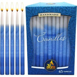 45 Tri Colored Hanukkah Candles Fits Most Menorahs  Premium Quality Wax